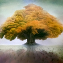 九重葛森林─花與神明, 2014 油彩畫布,100F -大美無言藝術空間